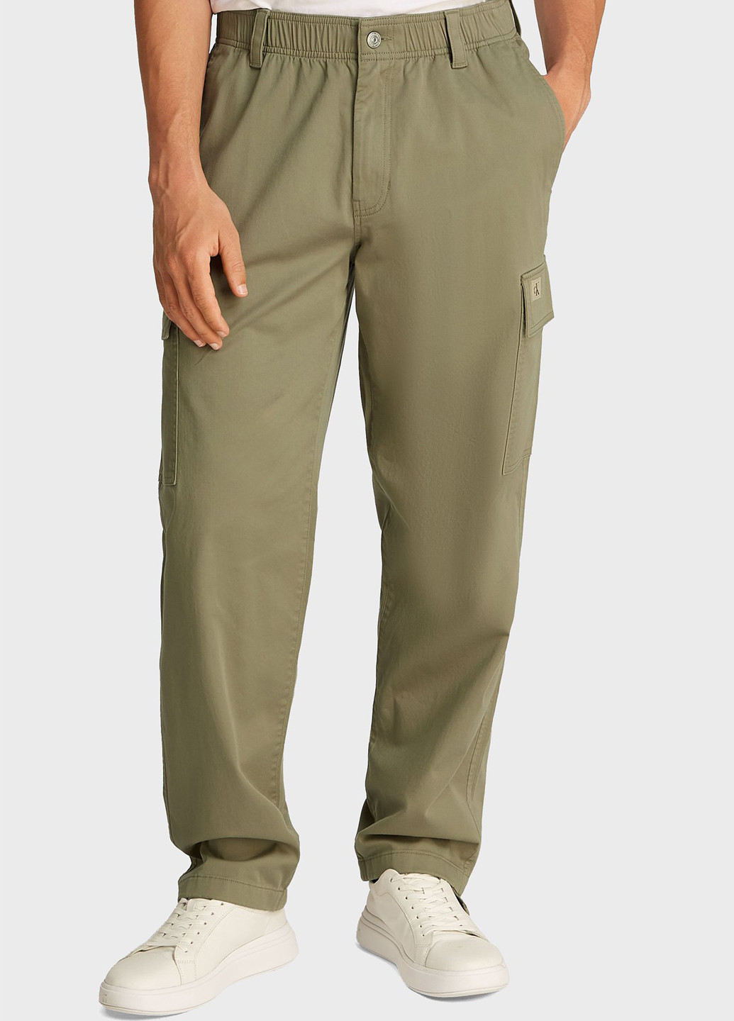 Оливковые кэжуал демисезонные карго брюки Calvin Klein Jeans