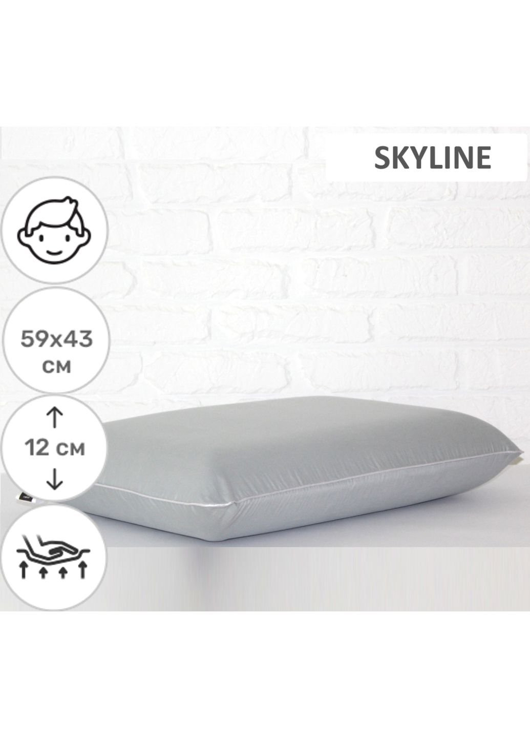 Подушка ортопедична №6051 Delicate satin Skyline Men 59х43х12 (2200003261745) No Brand (254012023)