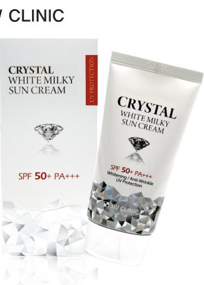 Crystal White Milky Sun Cream SPF 50 Крем сонцезахисний освітлюючий, 50 мл 3W Clinic (236595570)