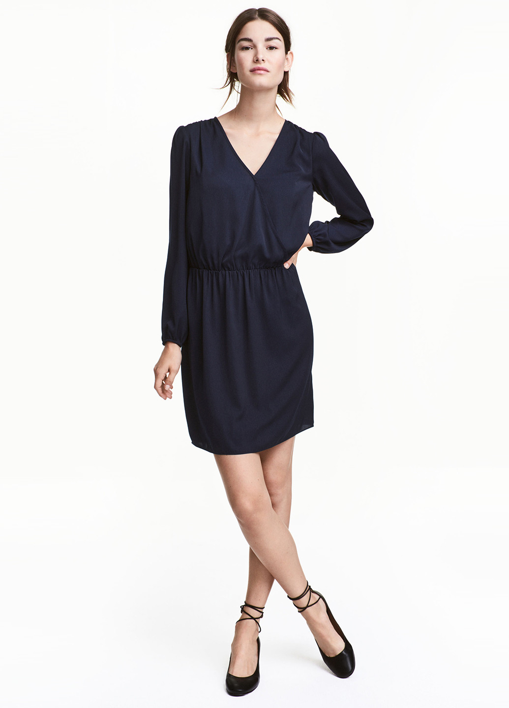 Темно-синее кэжуал платье для кормящих H&M