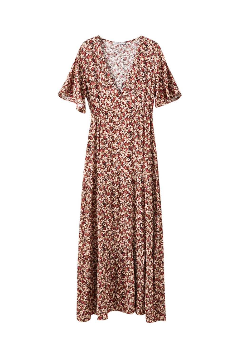 Комбинированное кэжуал платье на запах, клеш Pull & Bear с цветочным принтом