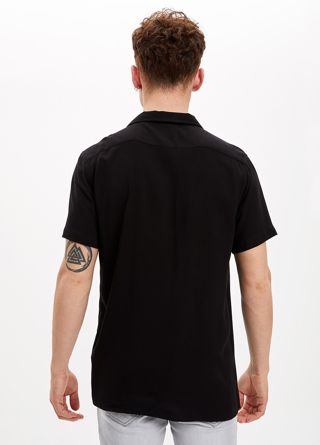 Черная кэжуал рубашка DeFacto