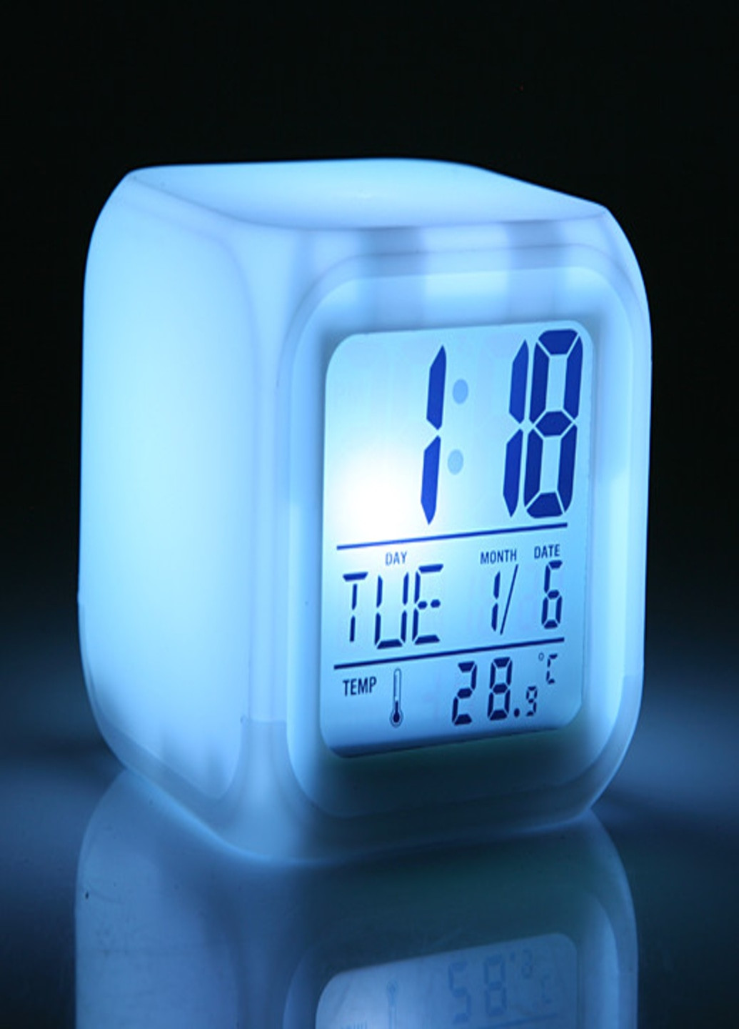 Настольные часы ночник с подсветкой Glowing LED (меняющий цвета) с термометром (561234) Francesco Marconi (213875579)