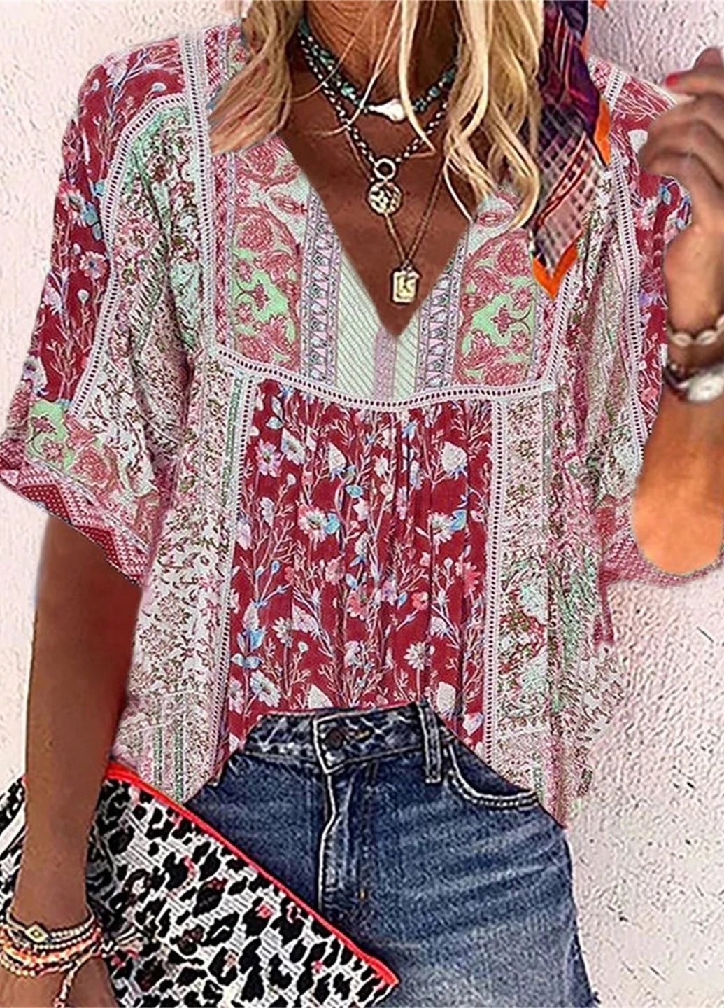 Комбінована блуза SHEIN