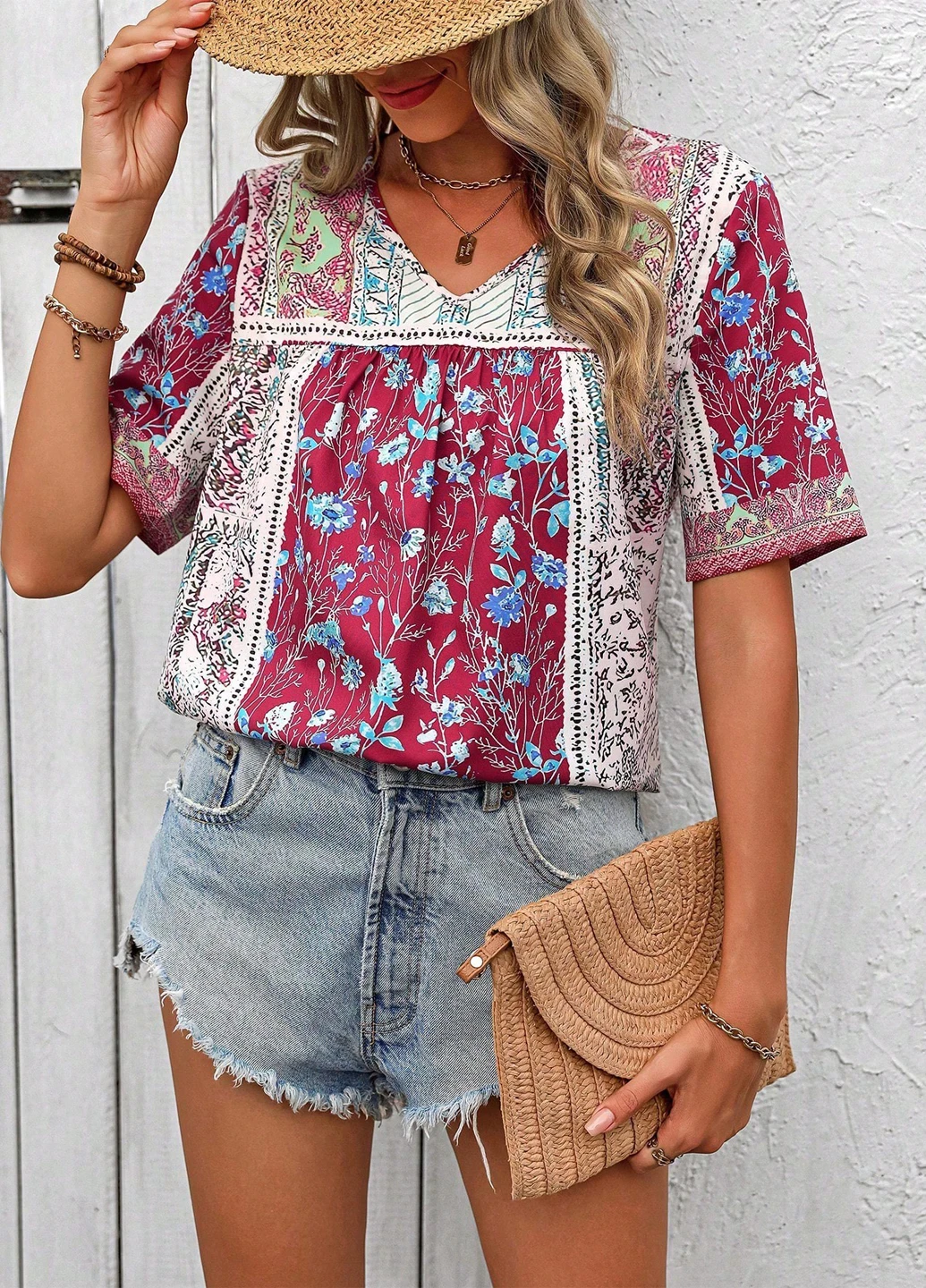 Комбінована блуза SHEIN