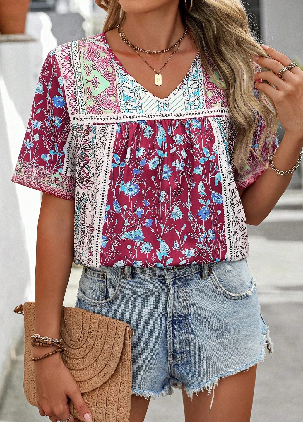 Комбінована блуза SHEIN