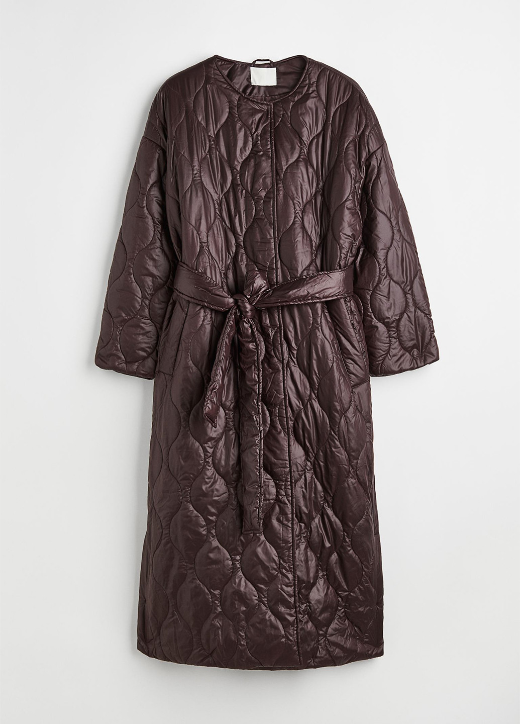 Темно-коричневая демисезонная куртка подовжена H&M