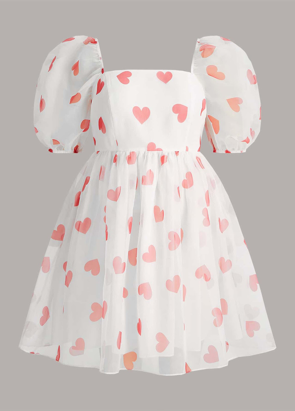 Білий кежуал сукня кльош SHEIN сердечка