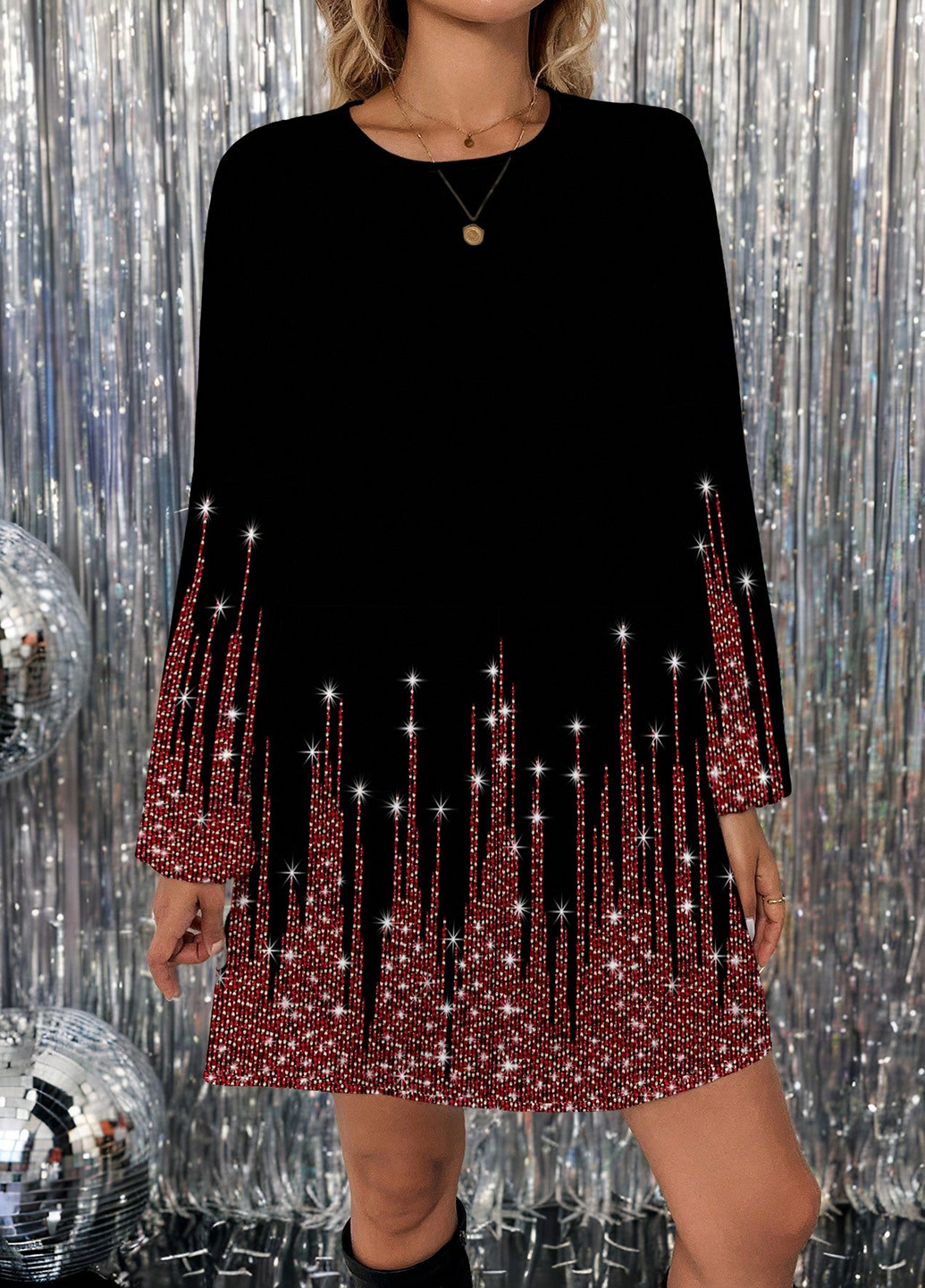 Чорна коктейльна сукня а-силует SHEIN однотонна