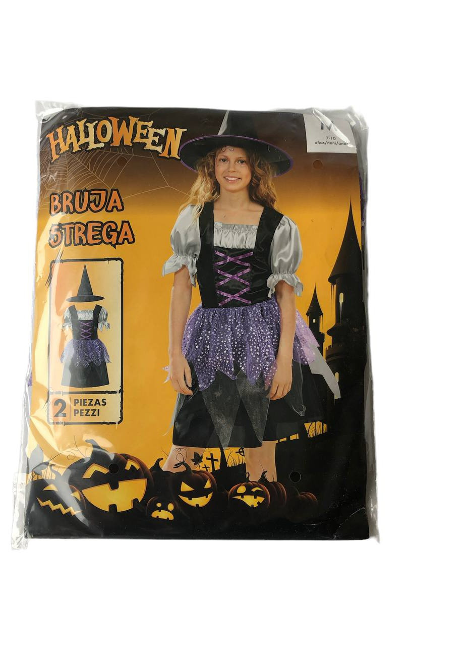Черный костюм детский для хэллоуина «ведьма» Lidl