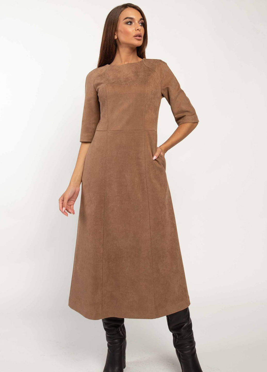 Бежева кежуал сукня Ри Мари однотонна