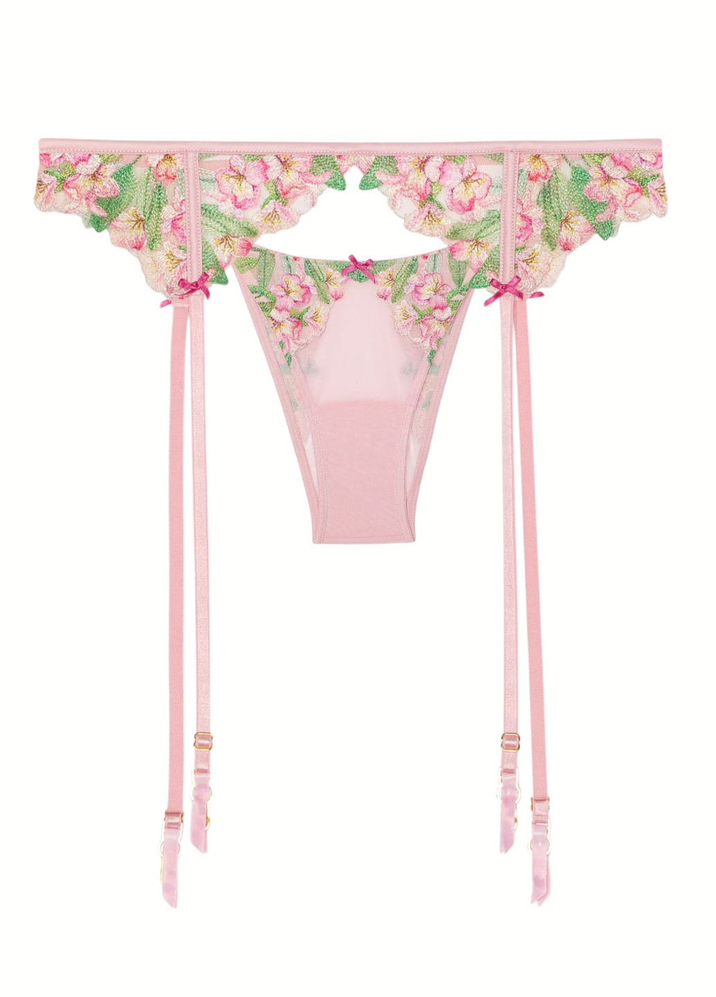 Рожевий демісезонний комплект (пояс для панчіх, трусики) Victoria's Secret