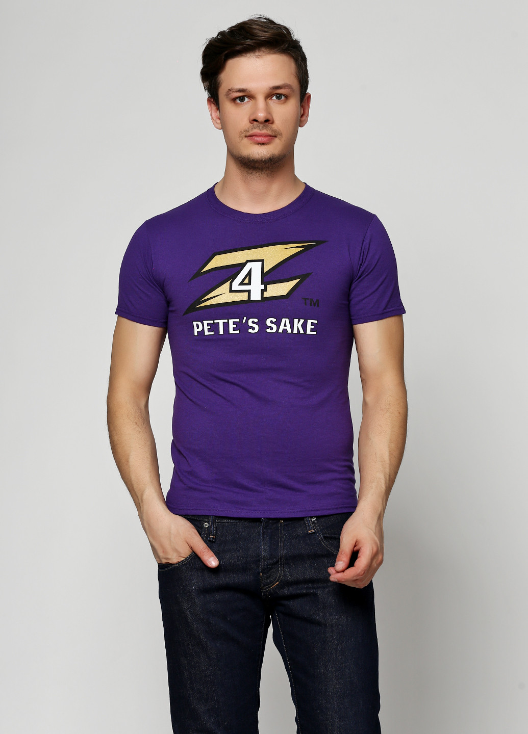 Фиолетовая летняя футболка Jerzees