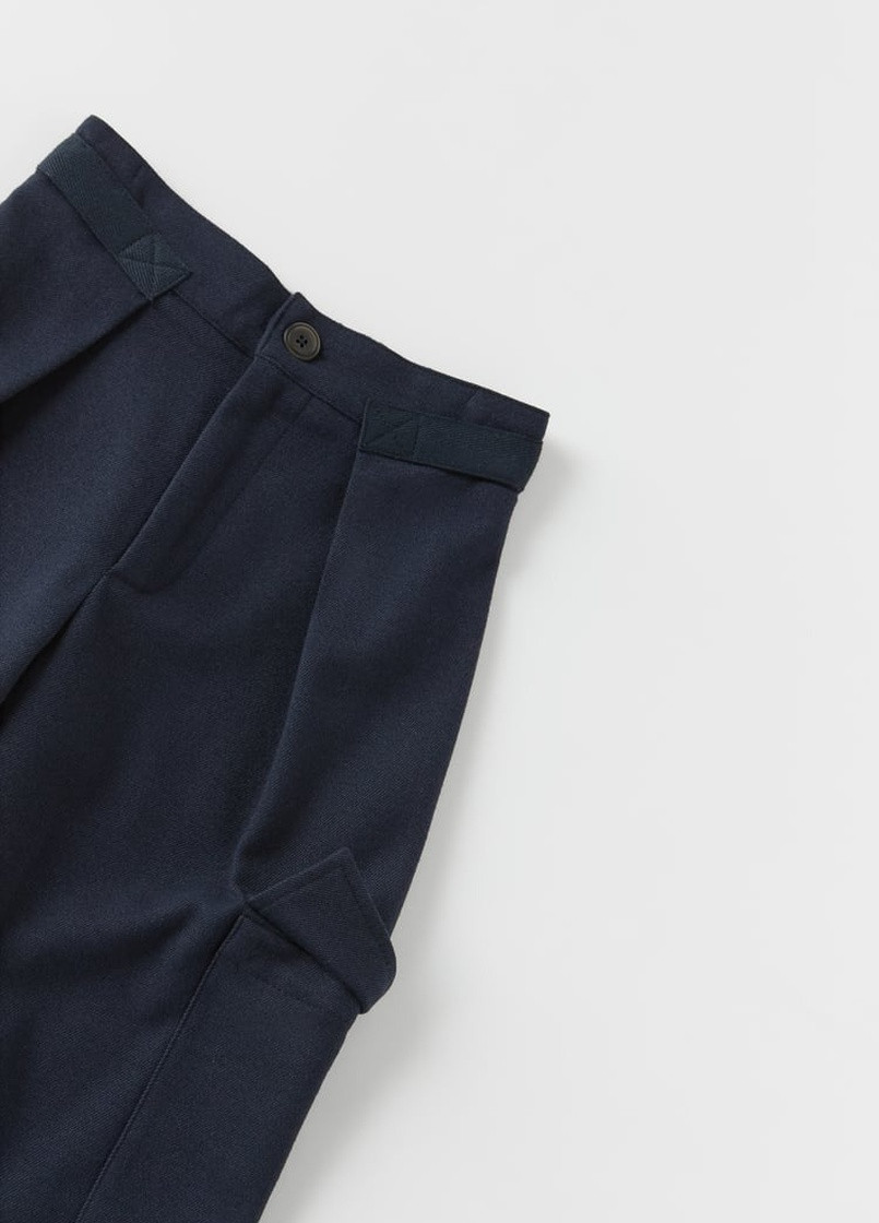 Темно-синие кэжуал демисезонные брюки Zara