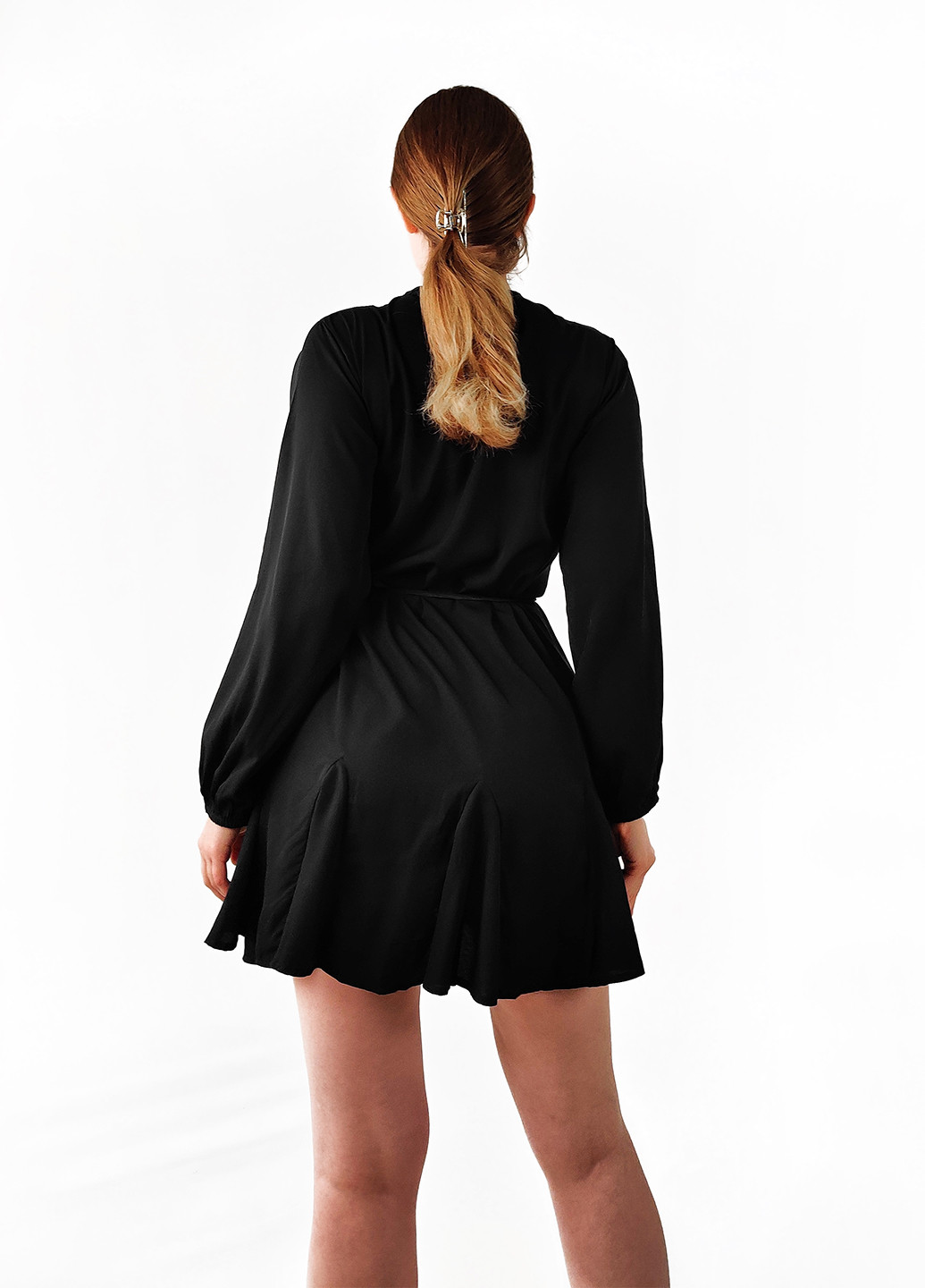 Черное кэжуал платье клеш Boohoo однотонное