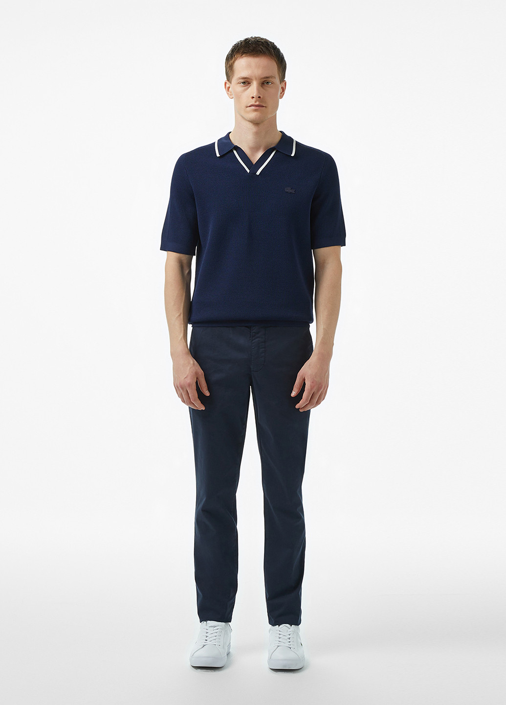 Индиго футболка-поло для мужчин Lacoste однотонная