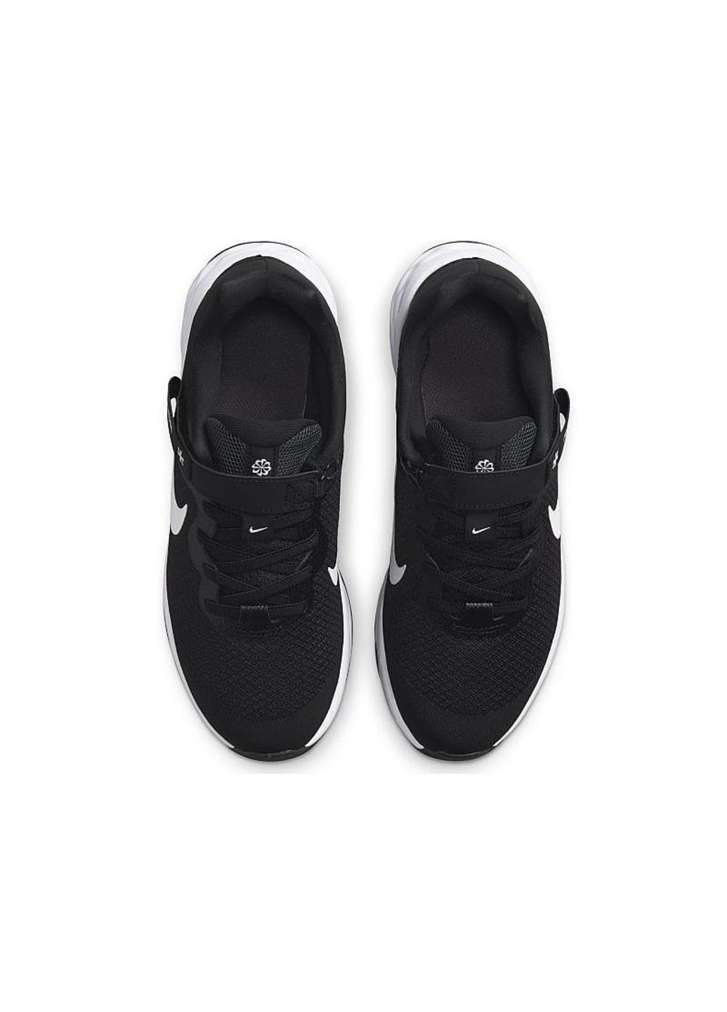 Кроссовки DD1113-003 Nike REVOLUTION 6 FLYEASE Gs чёрно-белые демисезоны (317229305)