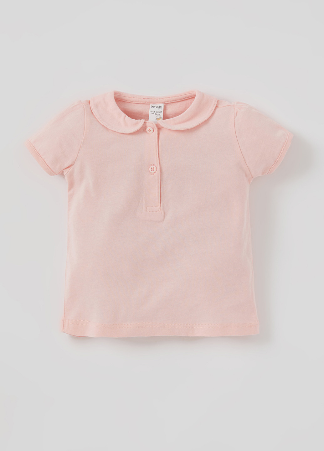 Светло-розовая детская футболка-футболка для девочки DeFacto