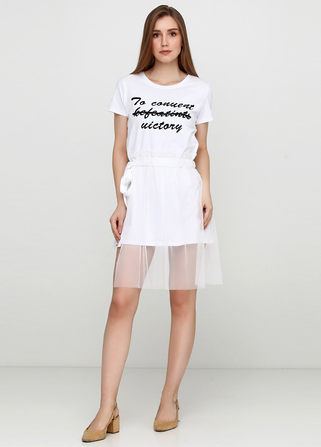Білий кежуал сукня сукня-футболка Monte Cervino з написами