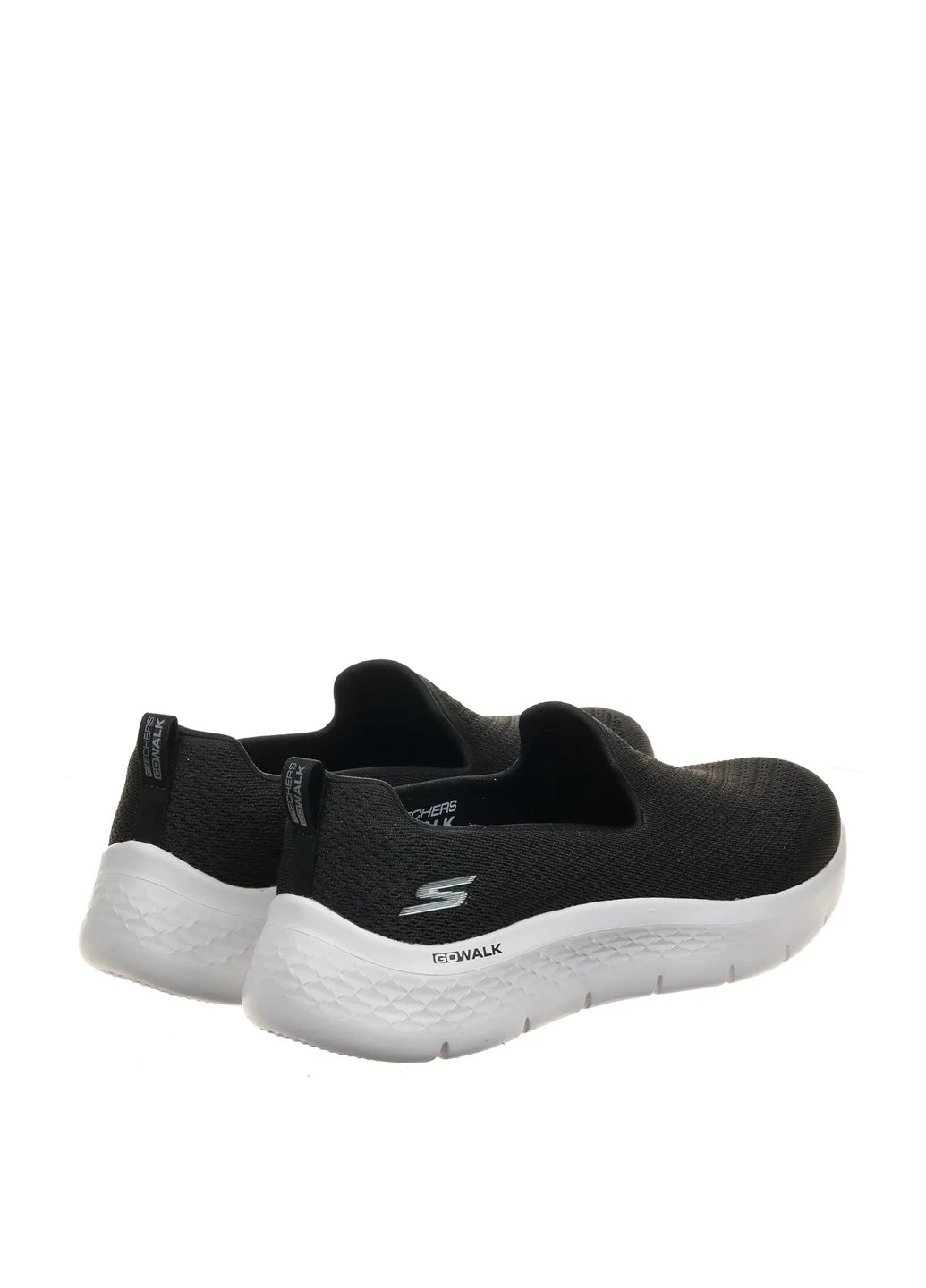 Черные слипоны Skechers с тиснением, с белой подошвой однотонные