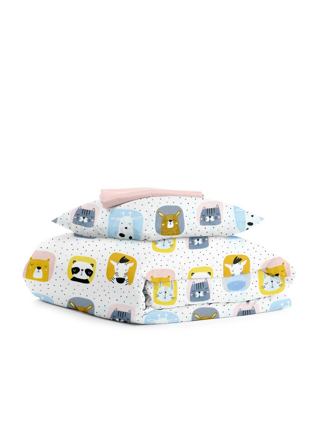 Комплект подросткового постельного белья ANIMALS COLOR ROSE (Наволочка 50х70 Пододеяльник 160х220 Простынь 90х200х20) Cosas (251422190)