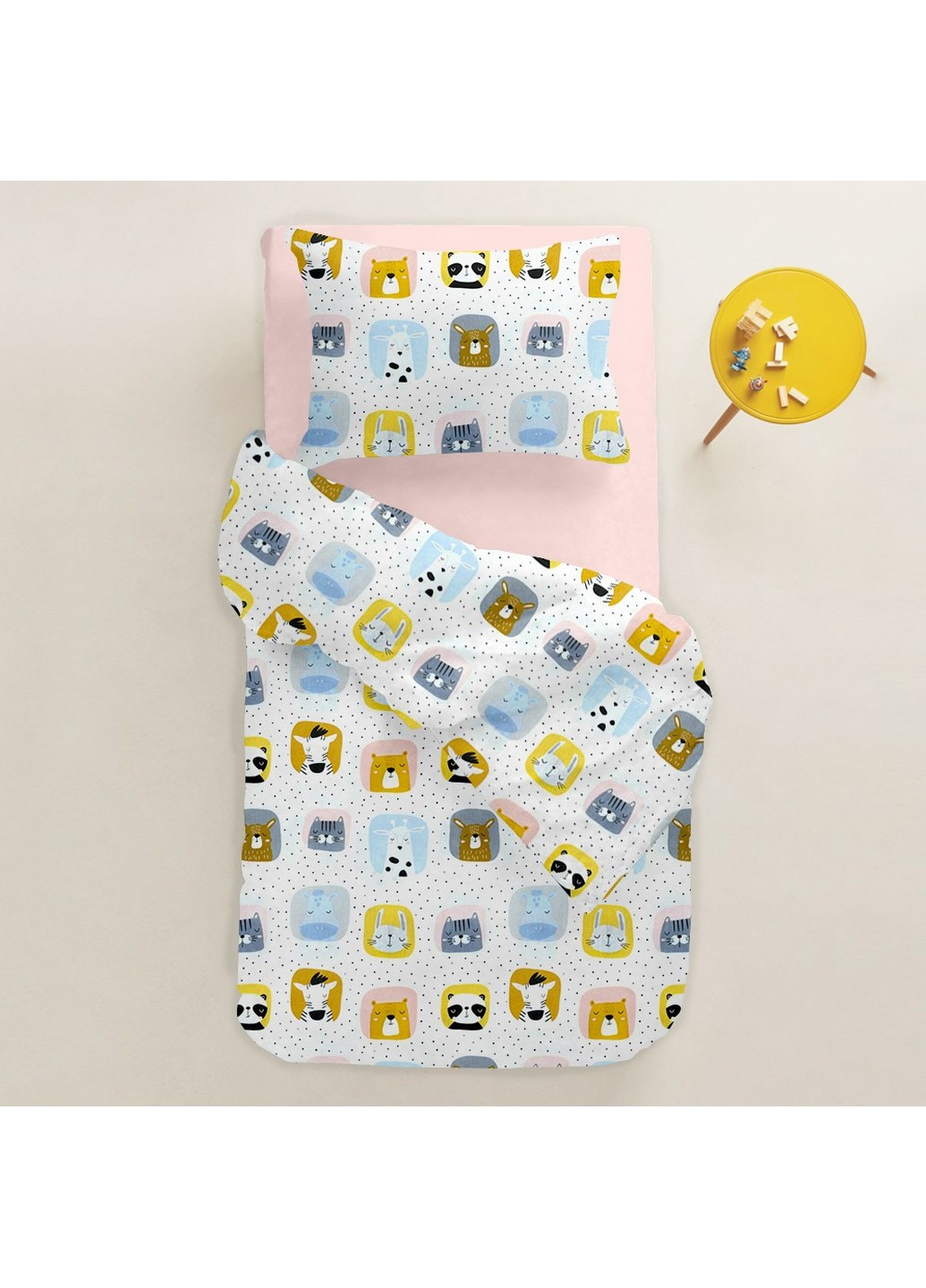Комплект подросткового постельного белья ANIMALS COLOR ROSE (Наволочка 50х70 Пододеяльник 160х220 Простынь 90х200х20) Cosas (251422190)