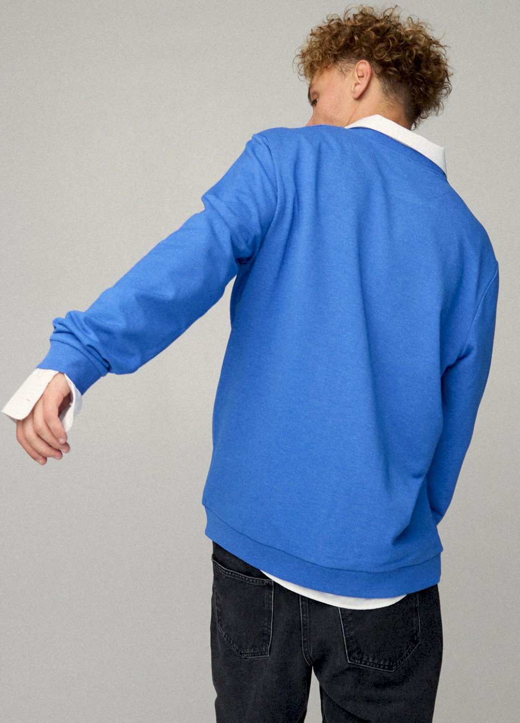 Блакитний світшот чоловічий oversize /no flis/ YAPPI (252386677)