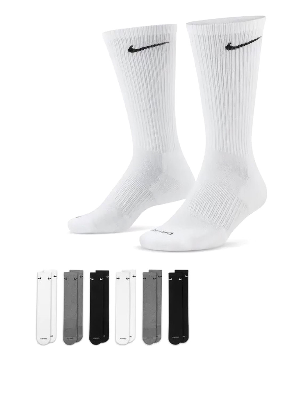 Комбинированные носки u nk ed pls csh crw 6pr-132 sx6897-965 Nike логотипы (322019718)