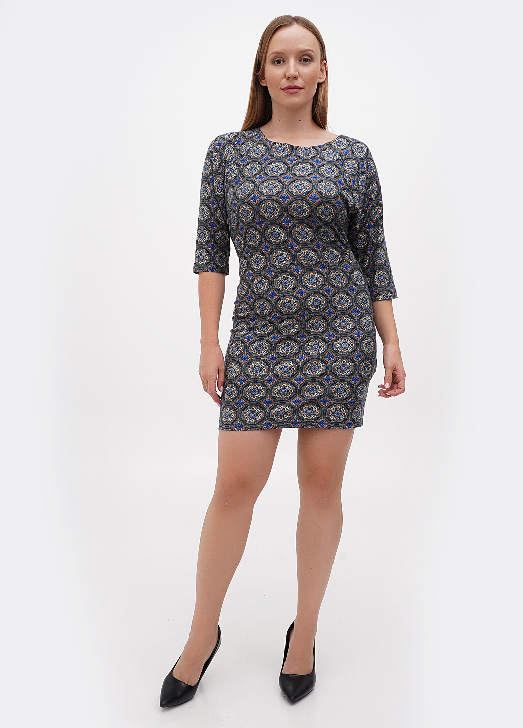 Комбинированное кэжуал платье Sassofono с рисунком