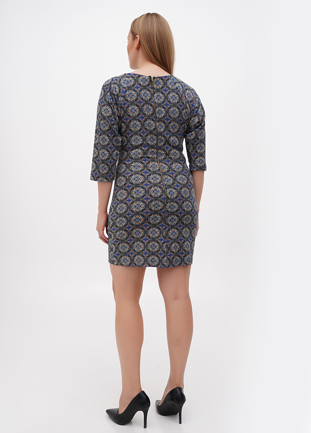 Комбинированное кэжуал платье Sassofono с рисунком