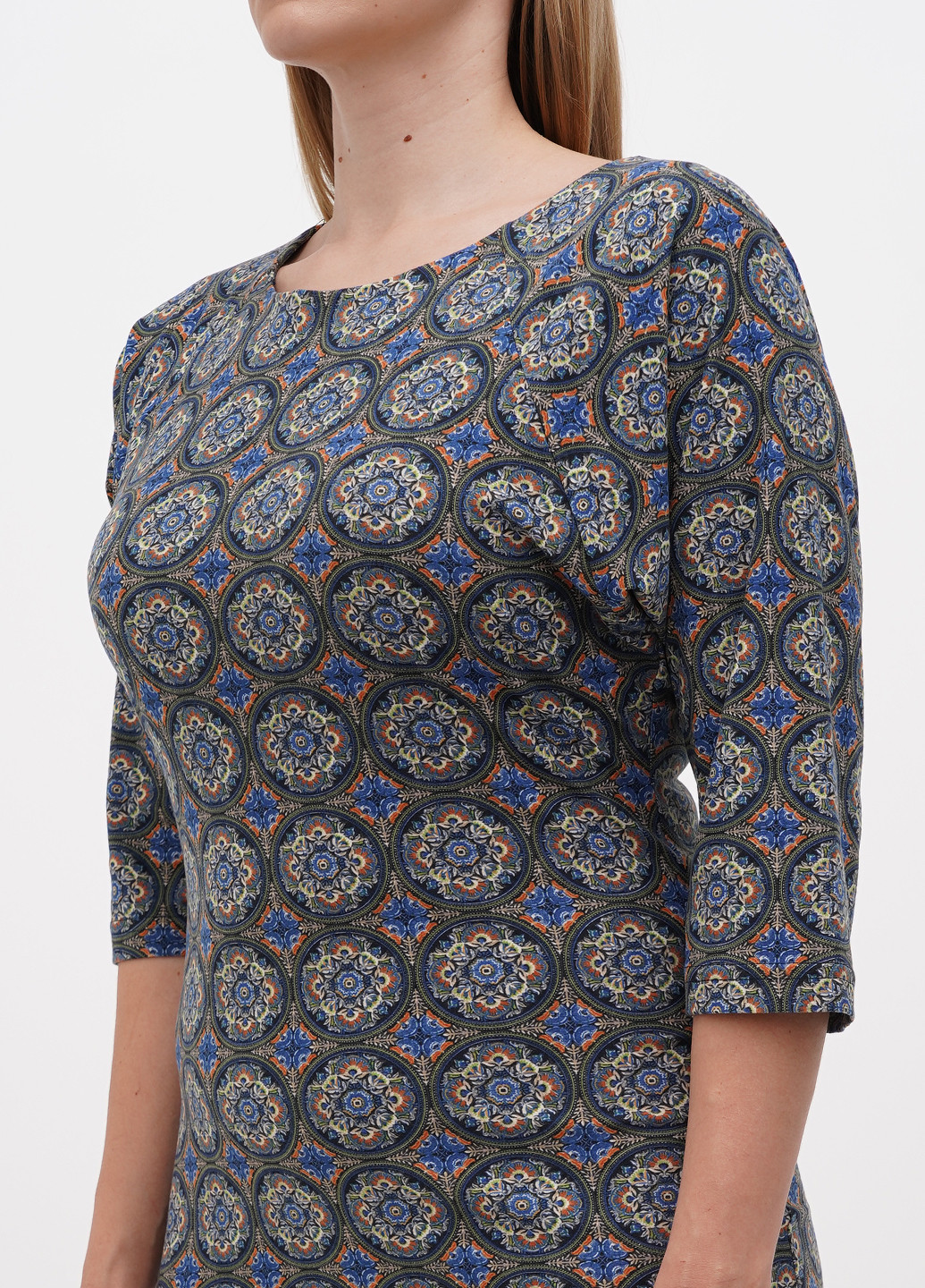 Комбинированное кэжуал платье Sassofono с рисунком