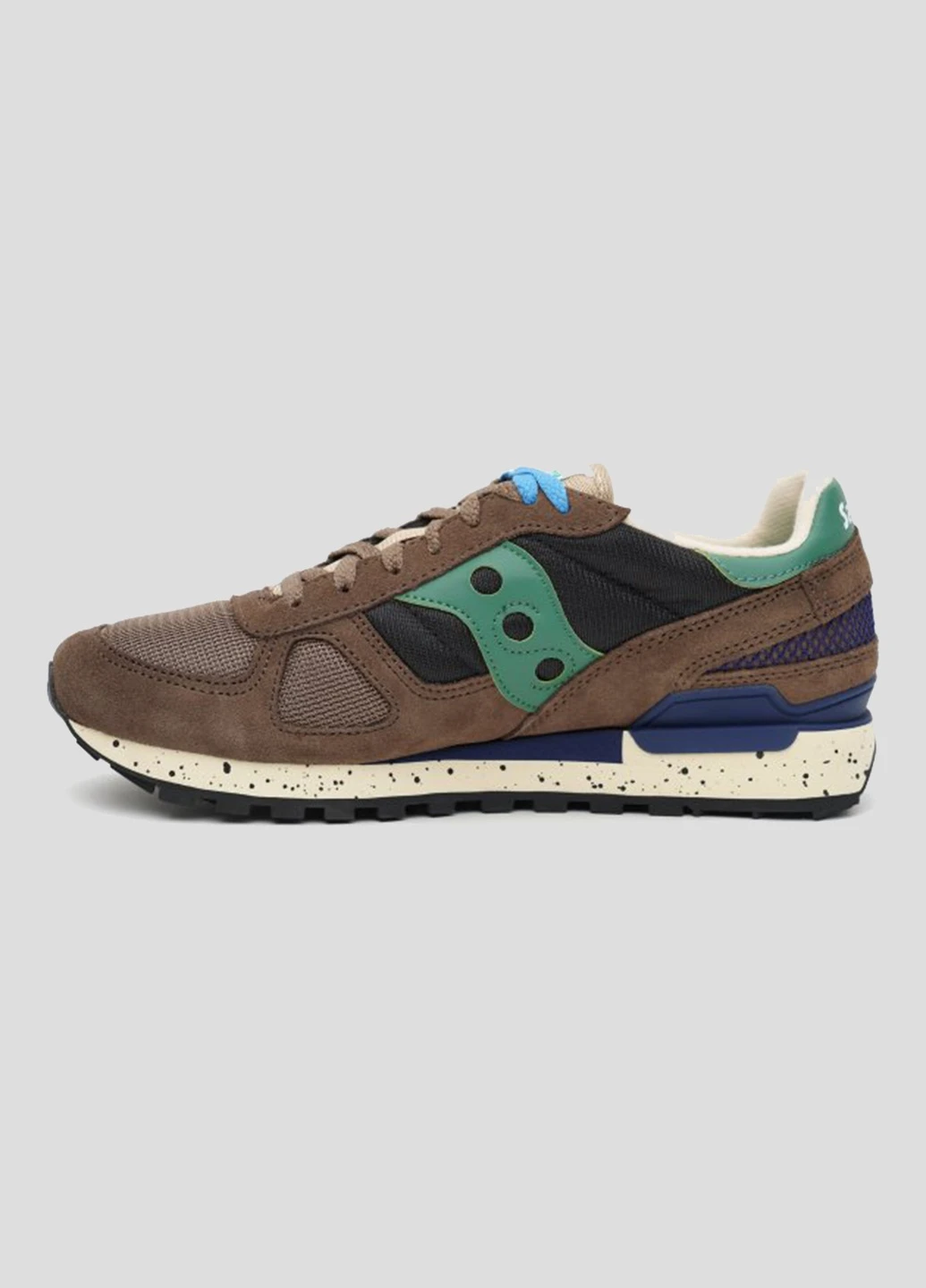 Коричневые всесезонные коричневые кроссовки shadow original из текстиля и замши Saucony