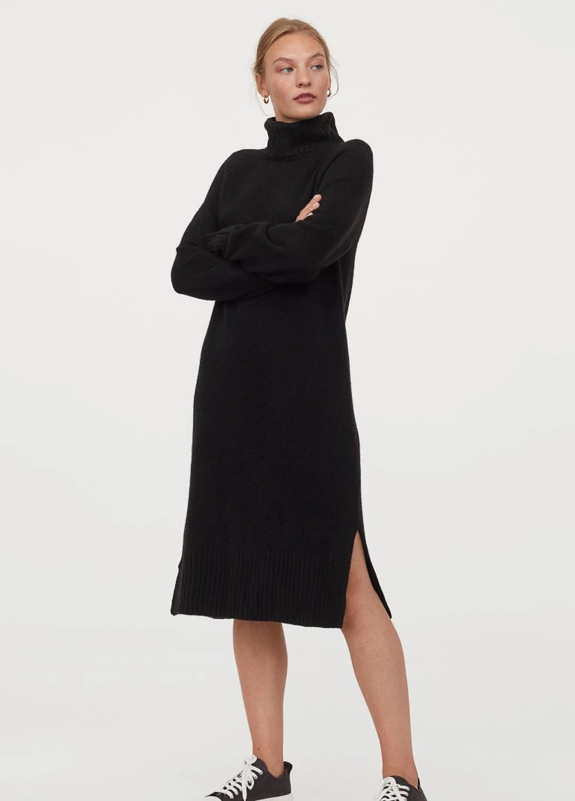 Черное кэжуал платье H&M однотонное