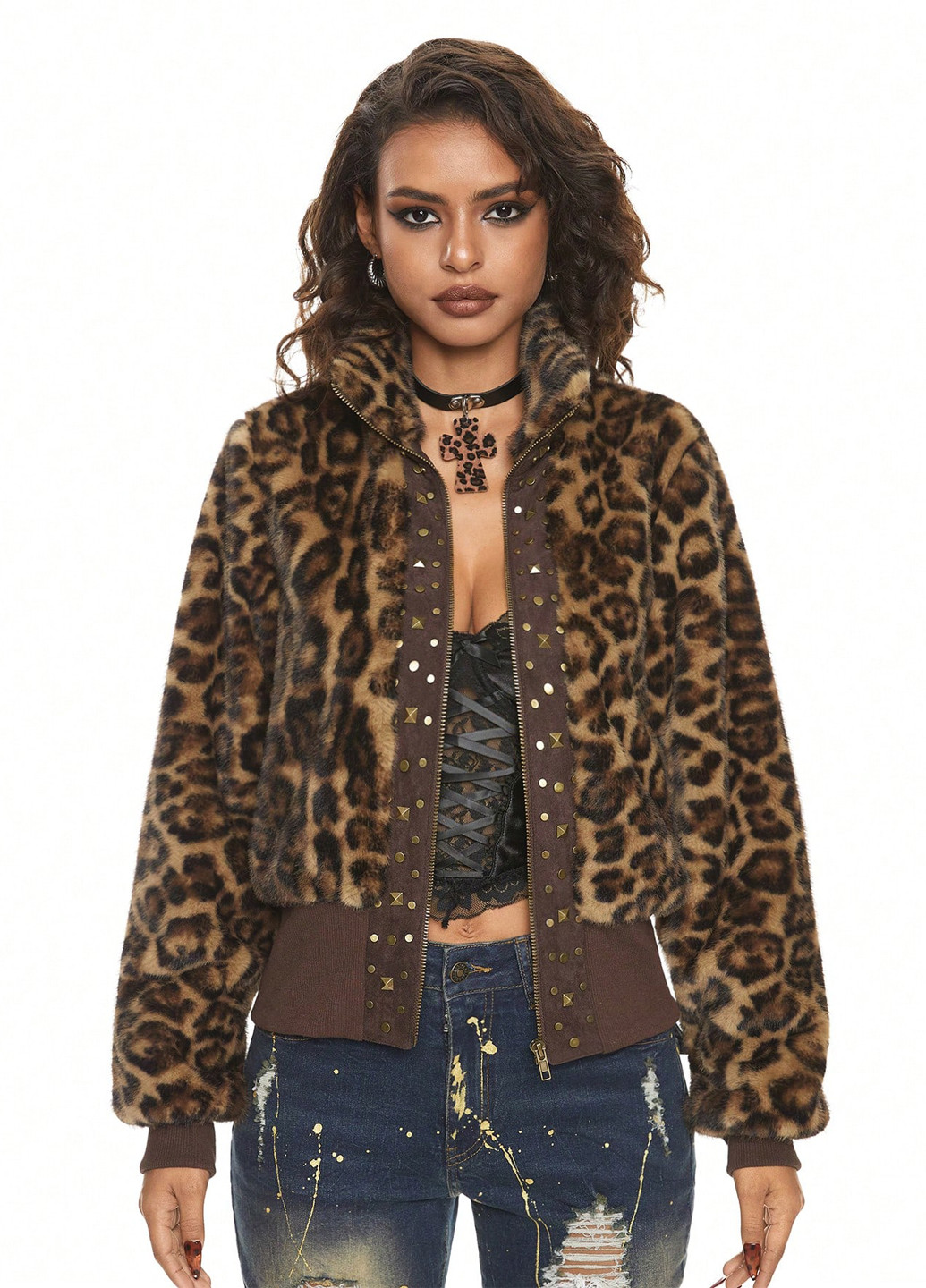 Комбінована демісезонна куртка SHEIN