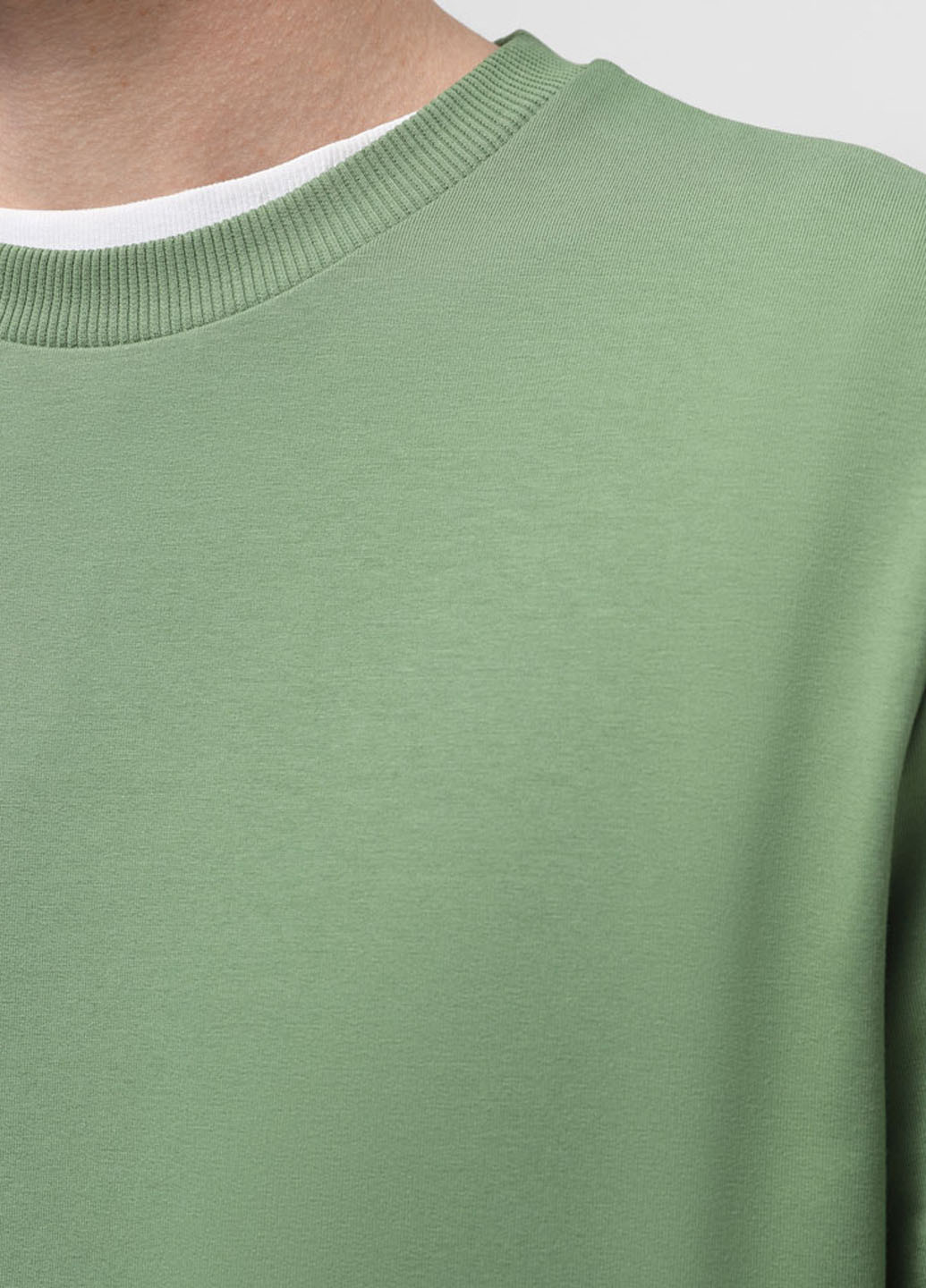 Светло-зеленый свитшот Promin однотонный без декора (323777912)