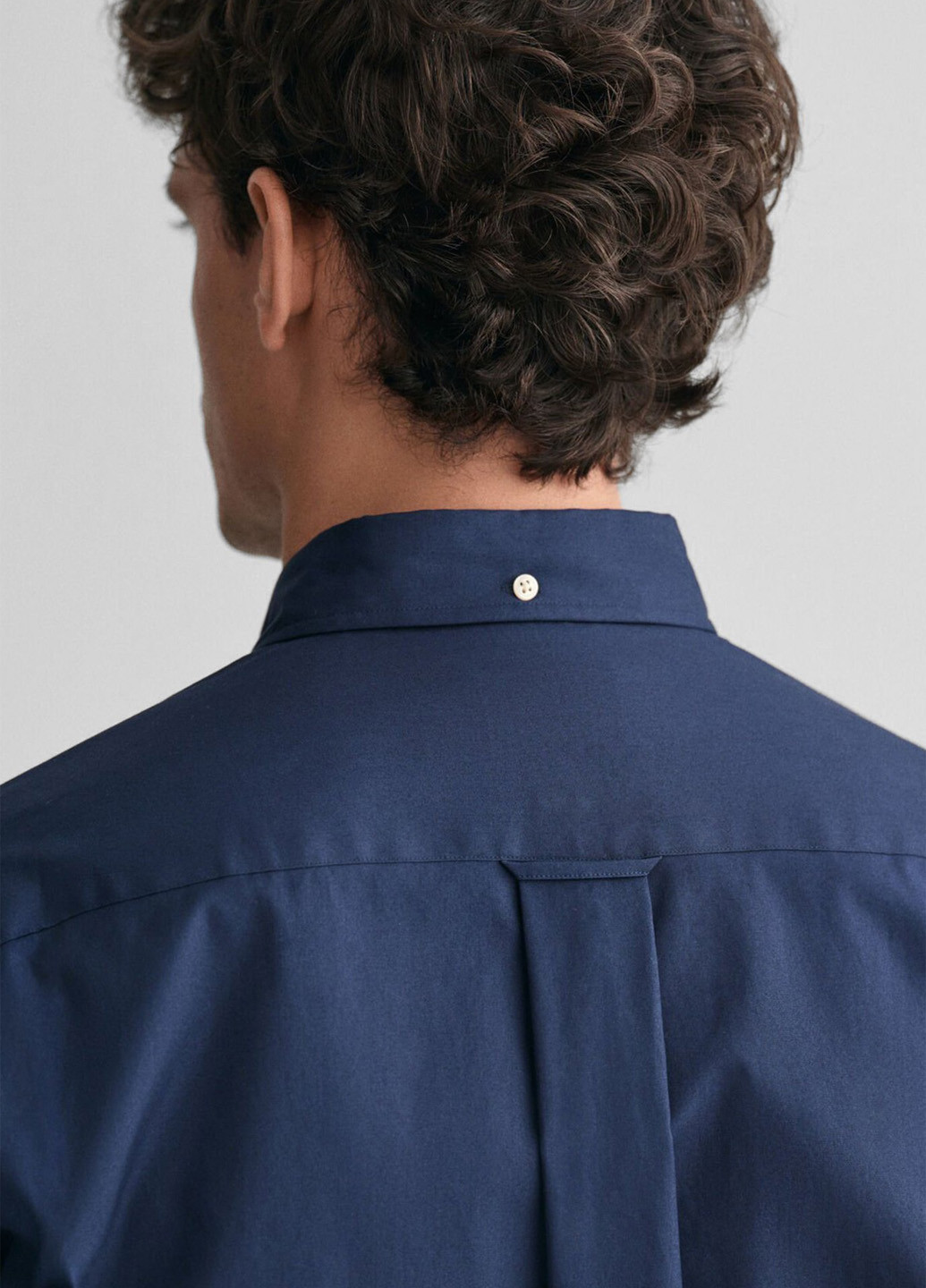 Синяя классическая, кэжуал рубашка однотонная Gant