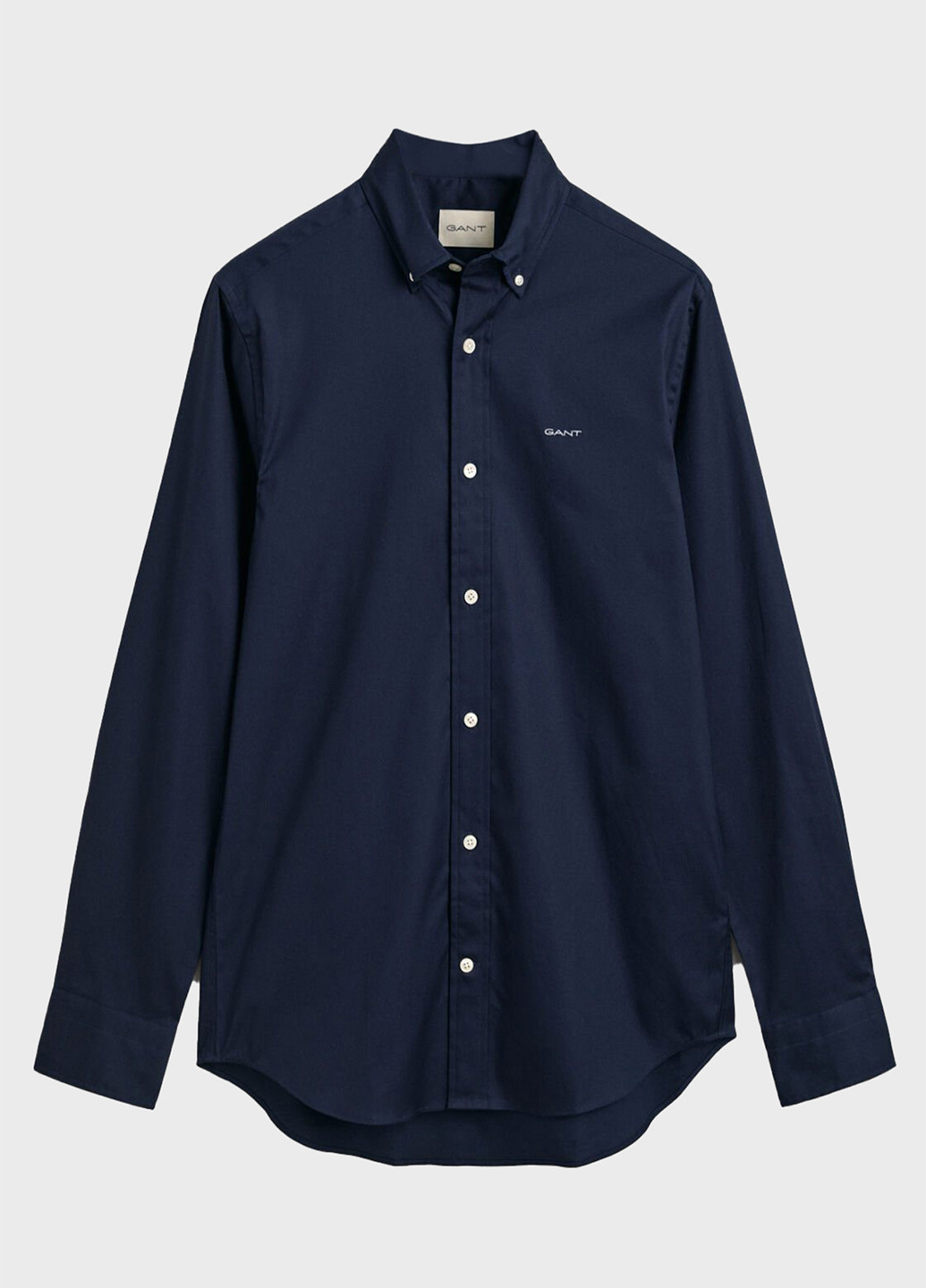 Синяя классическая, кэжуал рубашка однотонная Gant