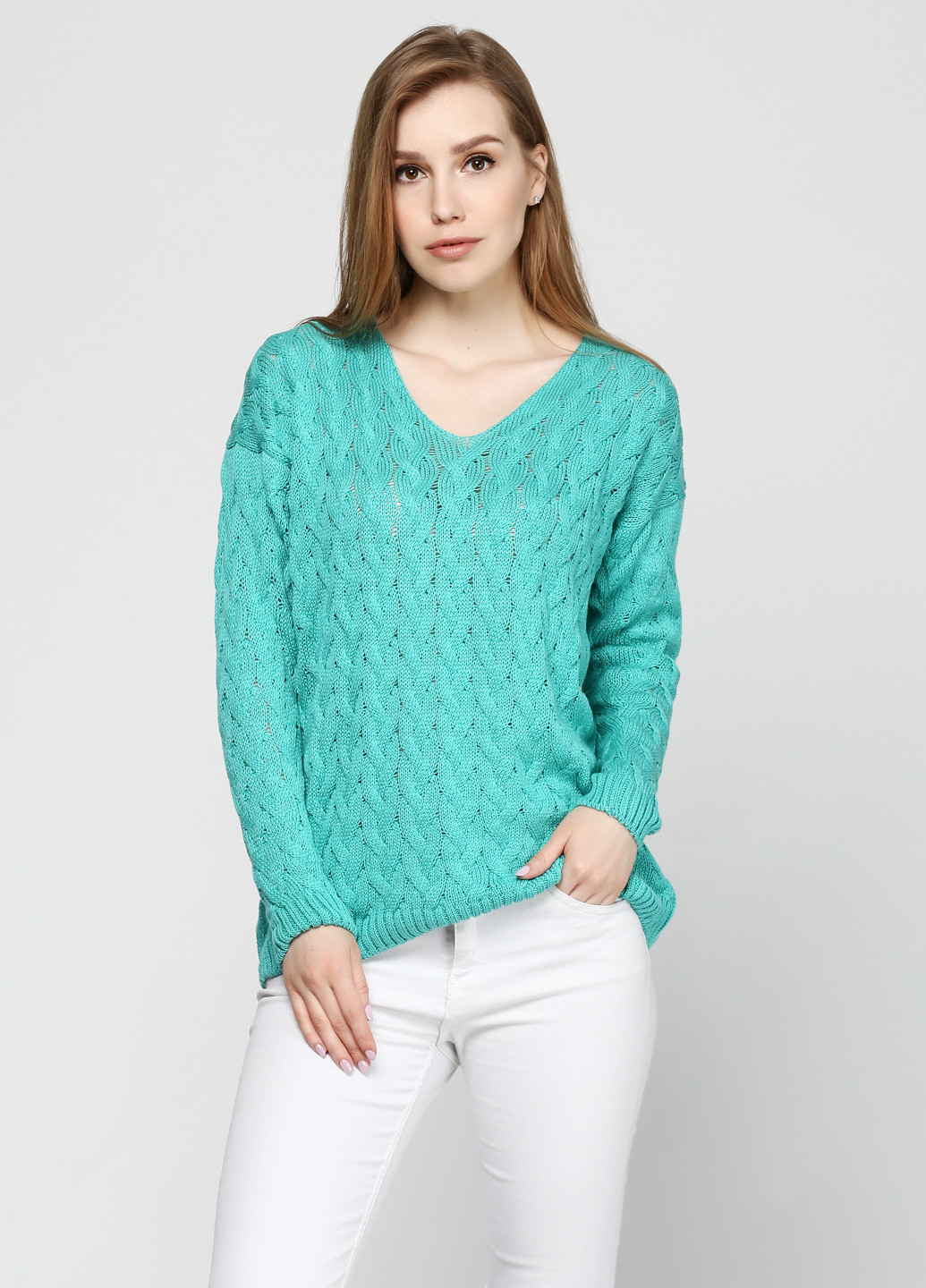 Зеленый демисезонный пуловер пуловер Zaldiz