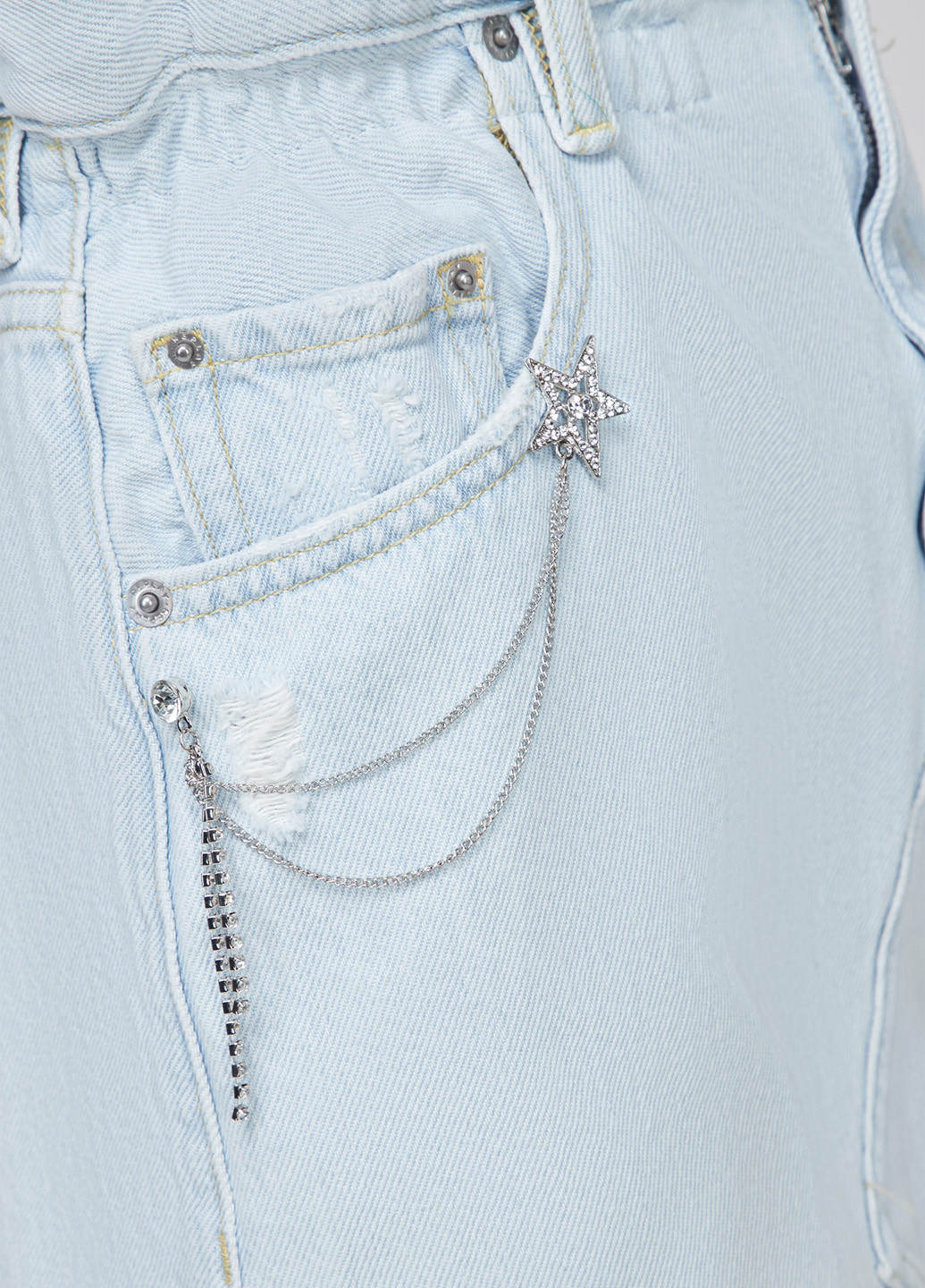 Голубая джинсовая однотонная юбка Replay