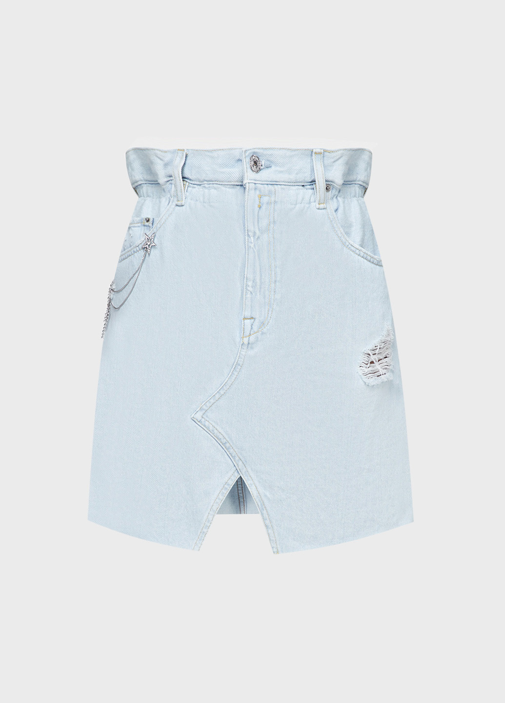 Голубая джинсовая однотонная юбка Replay