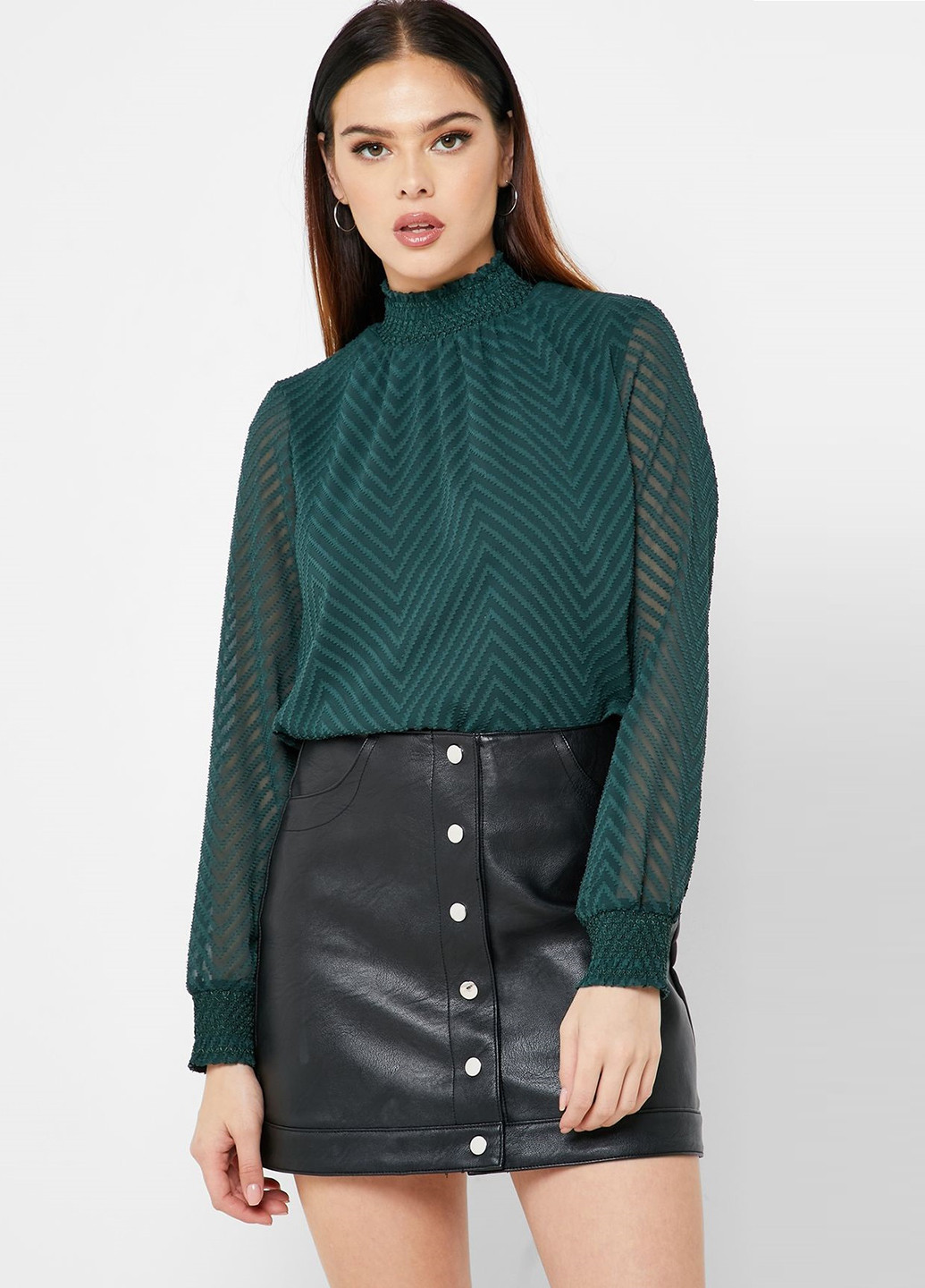 Темно-зеленая демисезонная блуза Only