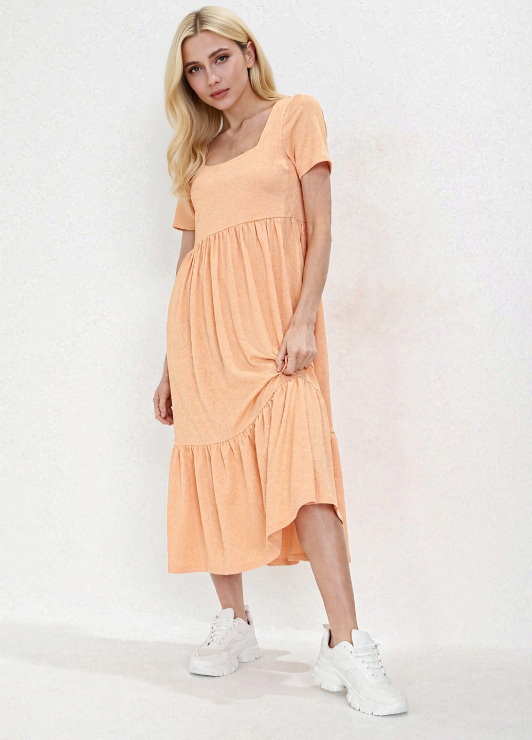 Персикова кежуал сукня Sinsay однотонна