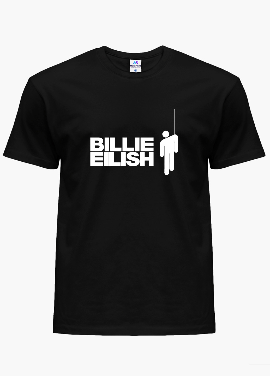 Чорна демісезонна футболка дитяча біллі айлиш (billie eilish) (9224-1211) MobiPrint