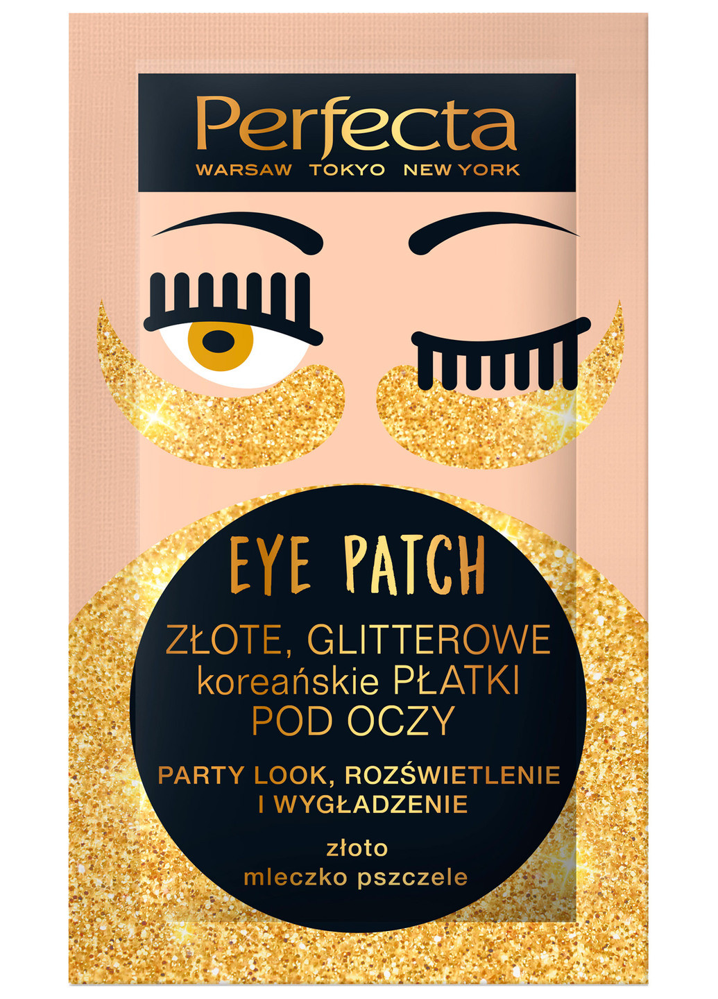 Патчі під очі "Золотий блиск" Gold Glitter Eye Patch (2 шт.) Perfecta не определен (201783512)