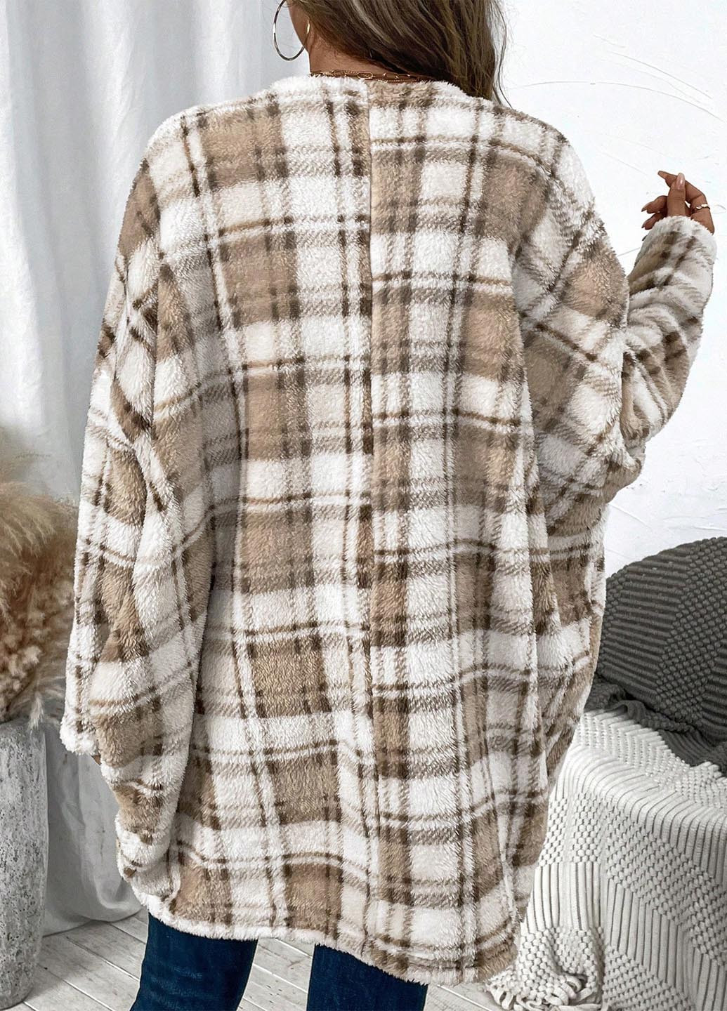 Коричневый зимний кардиган SHEIN