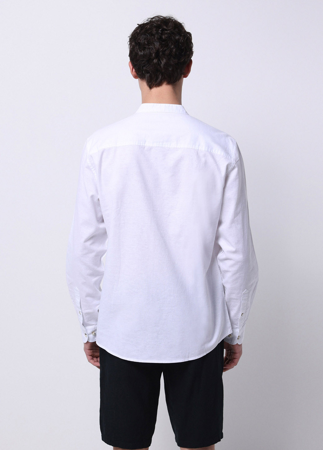 Белая праздничный, классическая рубашка однотонная Colin's