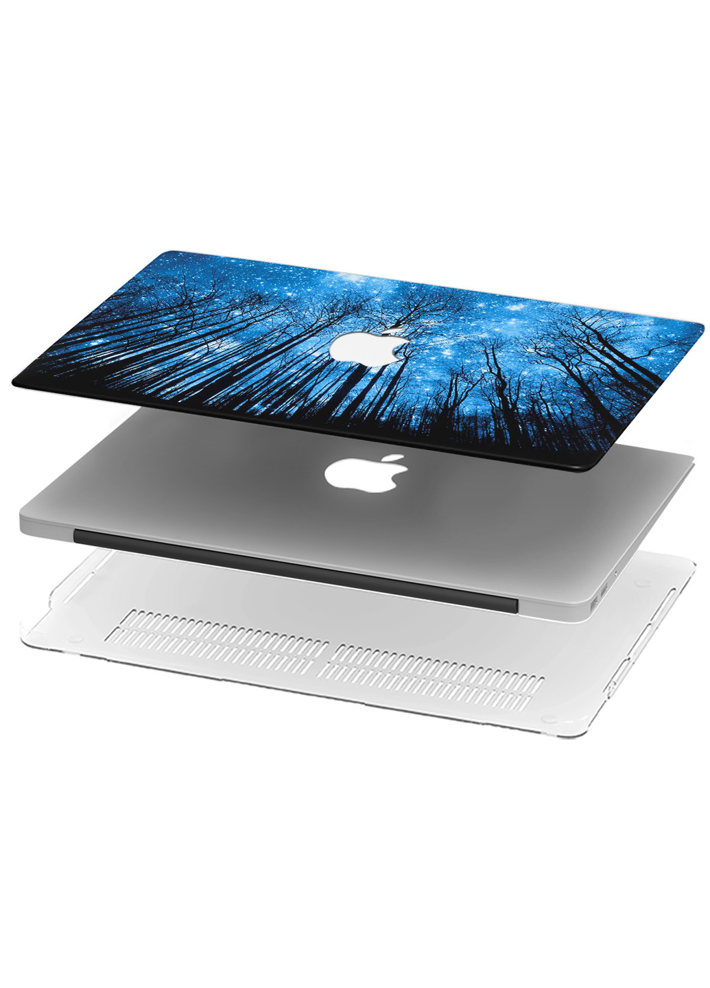 Чехол пластиковый для Apple MacBook Pro 15 A1707/A1990 Звездное небо в лесу (The starry sky in the forest) (9649-2313) MobiPrint (218988097)