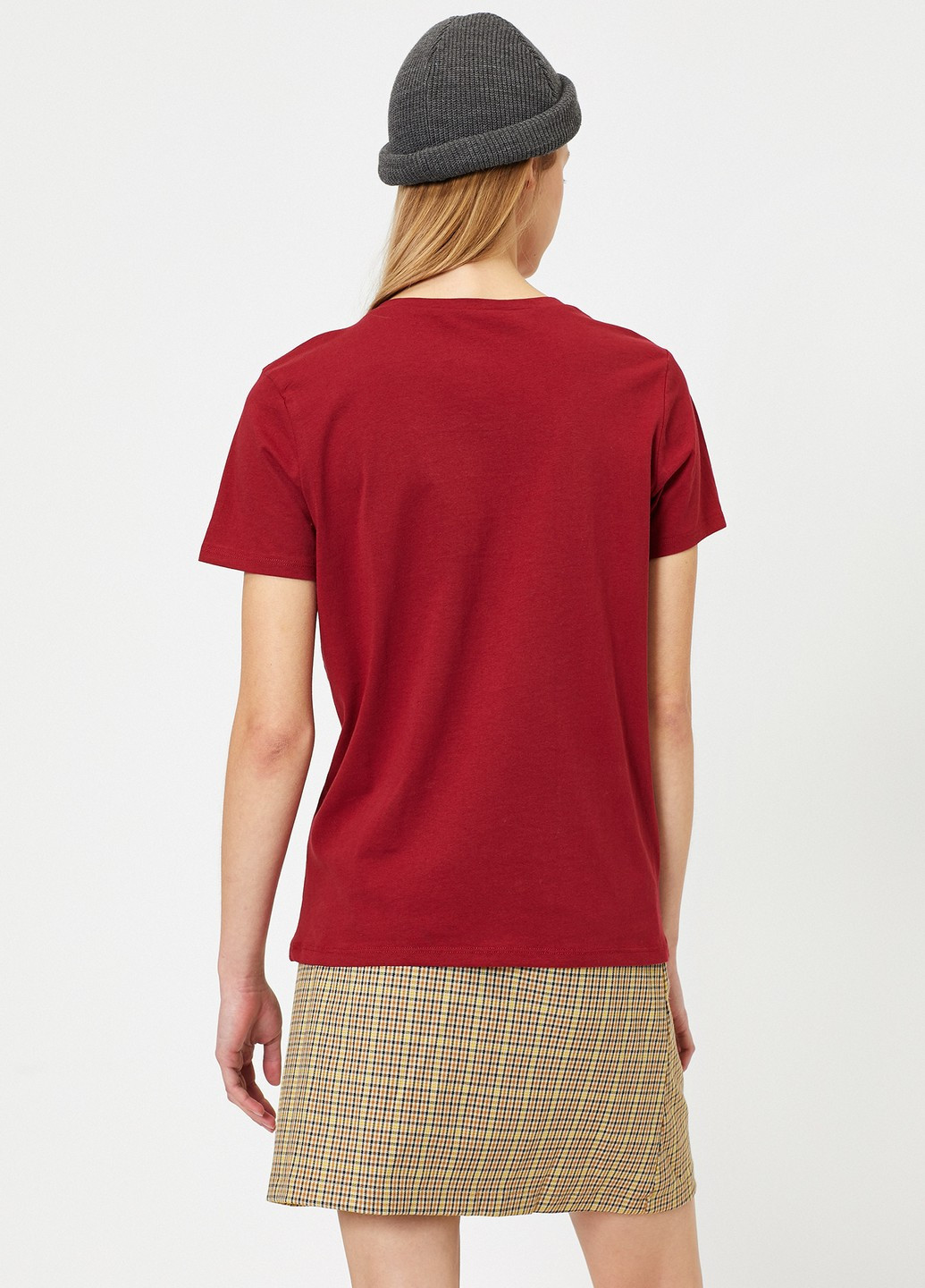 Темно-красная летняя футболка KOTON