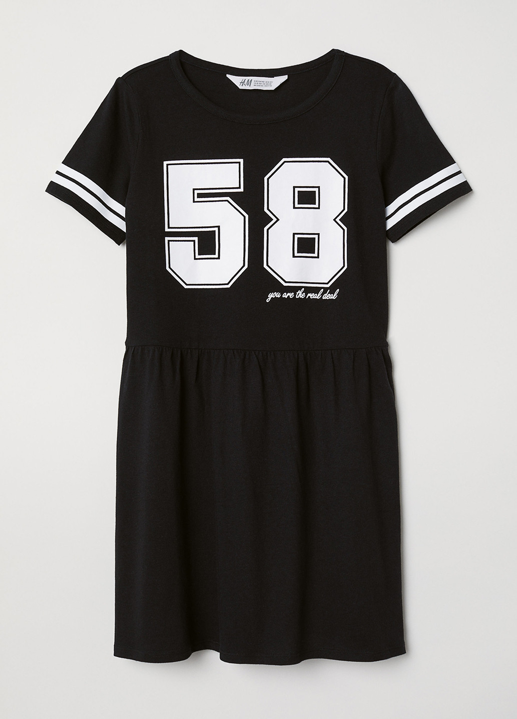 Чорна кежуал плаття, сукня сукня-футболка H&M з написами