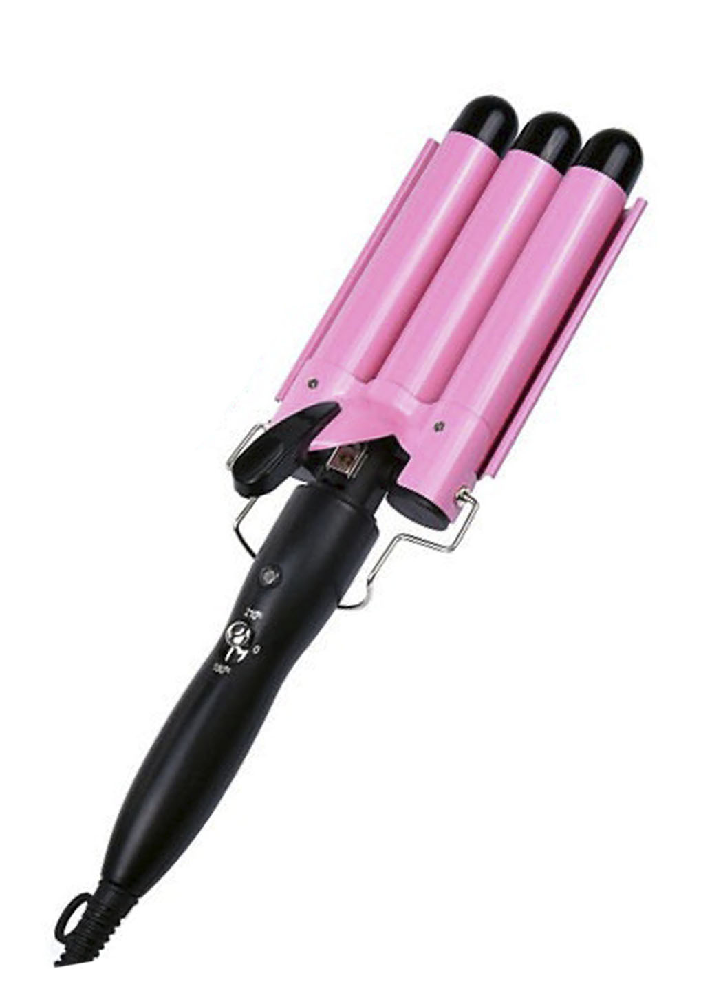 Тройная плойка для завивки волос GM-1956 с турмалиновым покрытием Розовый (65193) Gemei розовая